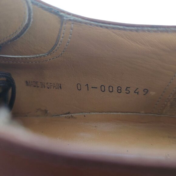 Mezlan Spain Mens 10M Brown Leather Dress Shoes Square-toe Oxfords Torello Derby - Picture 6 of 12